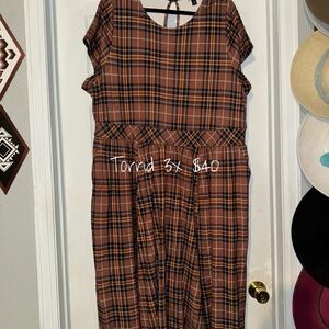 Plaid Brown Dress